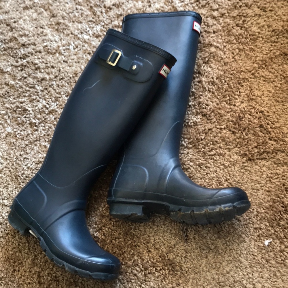 Navy blue hunter boots